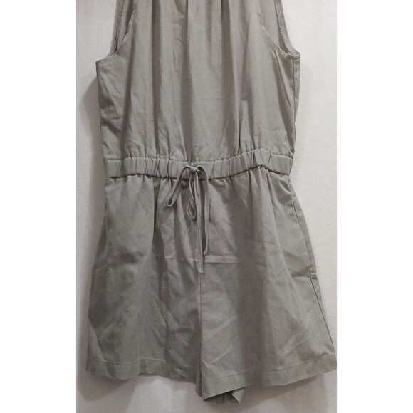 CI SONO Romper Linen Blend Halter Sleeveless Sage Green Medium Pockets LNC! - Picture 3 of 7